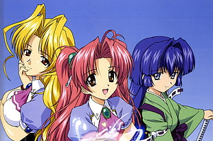 three anime female characters