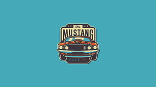 The Mustang logo, illustration, Ford USA, Ford Mustang, fastback mach 1