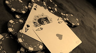poker chips, poker, playing cards