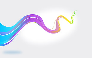 purple, blue, yellow, and pink illustration, abstract, wavy lines, vector, simple background