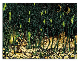 green and yellow abstract painting, James R. Eads, Iggy Pop, poster, concerts