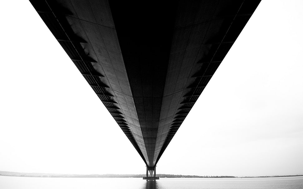 gray concrete bridge over body of water, bridge, vintage, architecture HD wallpaper
