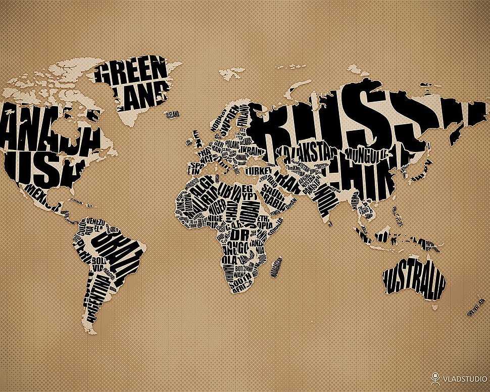 world map decal HD wallpaper