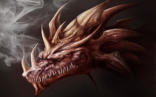 dragon head wallpaper, dragon