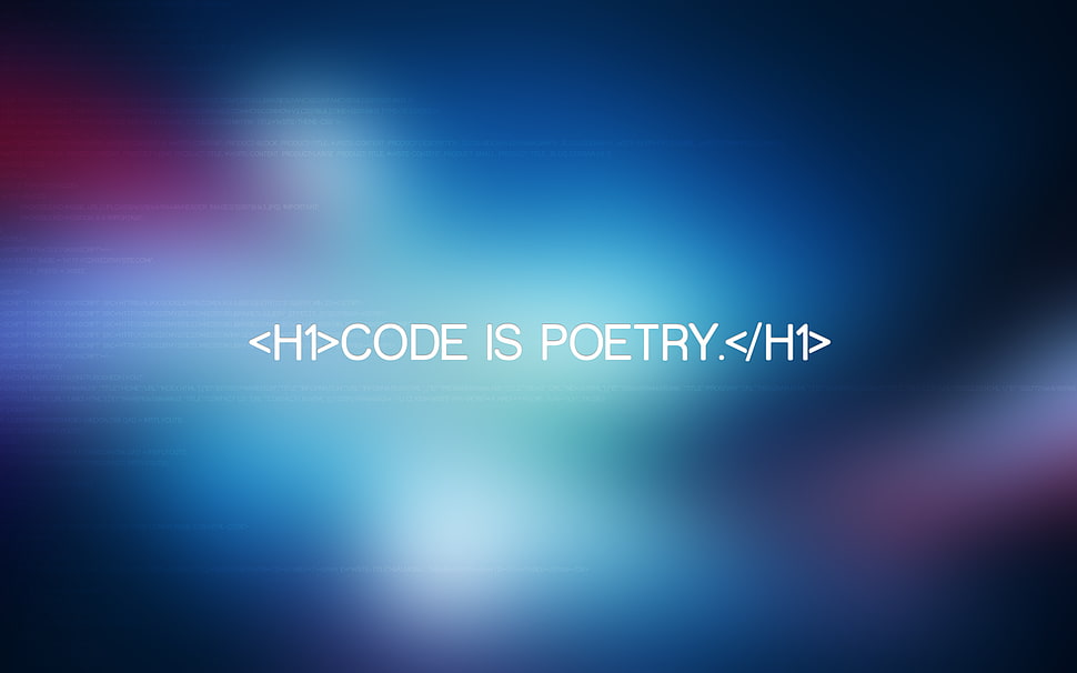 H1 code is poetry text, artwork, HTML, typography HD wallpaper