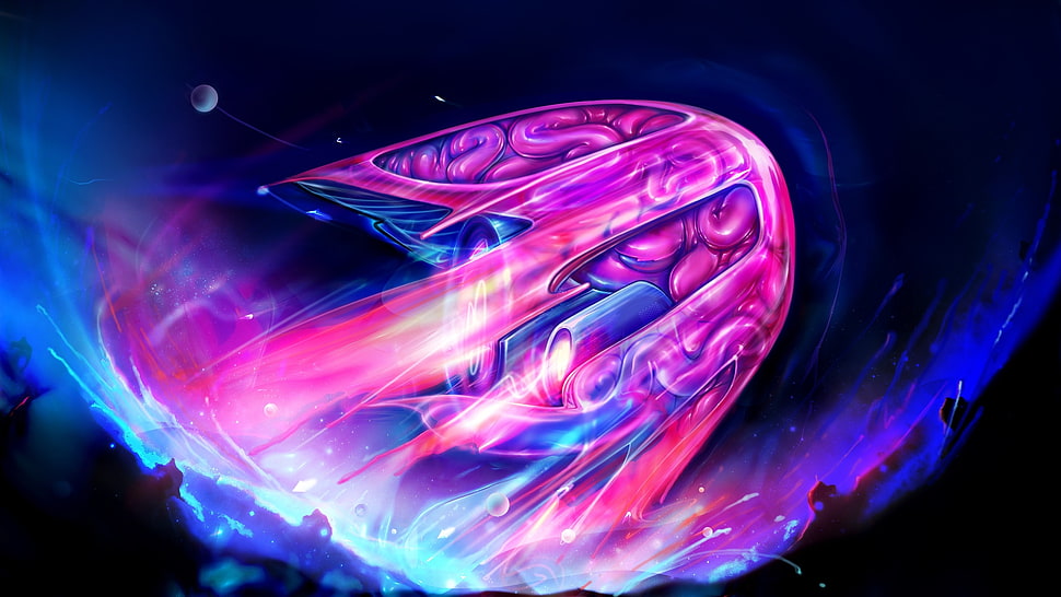 pink and blue car Taillight digital wallpaper HD wallpaper