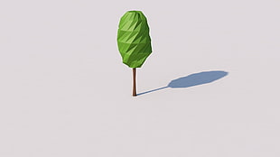 green tree illustration, trees, simple, minimalism