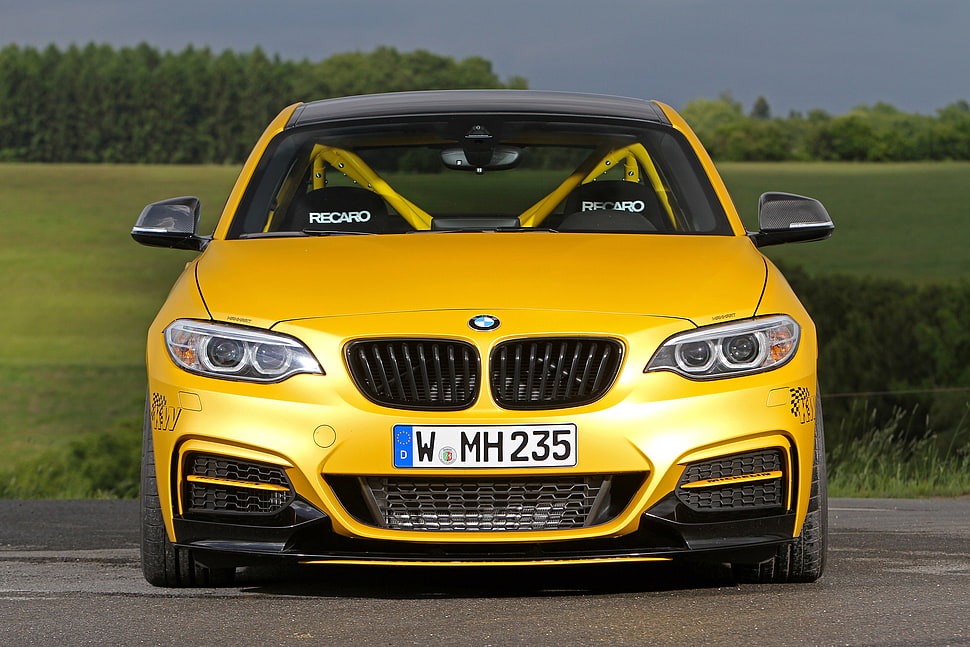yellow BMW M5 HD wallpaper
