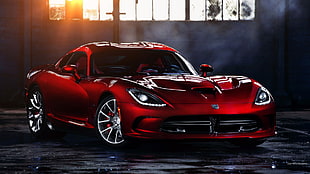 red coupe, Dodge Viper, 2013, vehicle, car