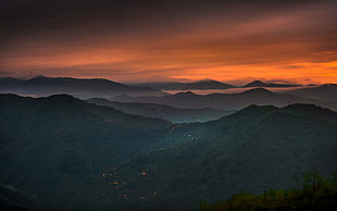 green mountains, sunset, mist, mountains, Turkey HD wallpaper