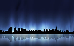 silhouette of city skyline illustration