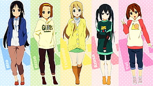 five female anime characters