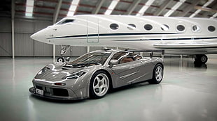 silver-colored BMW sedan, vehicle, sports car, car, McLaren F1
