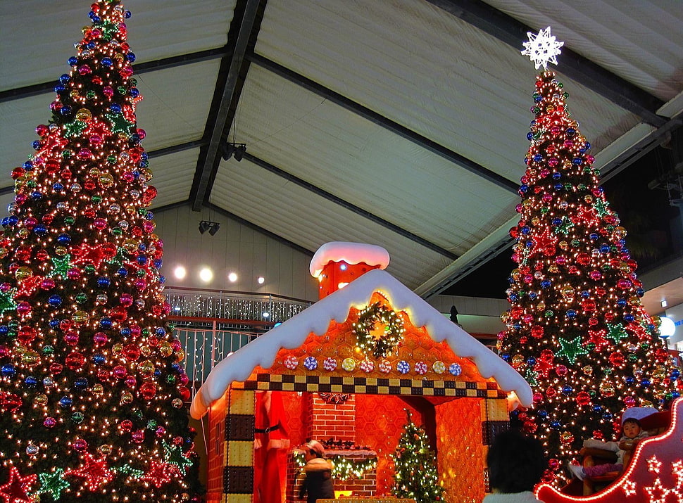 Christmas trees,  Ornaments,  Slide,  Kids HD wallpaper