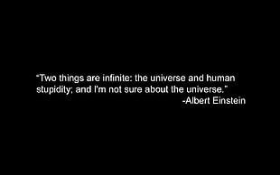 black background with text overlay, minimalism, life, Albert Einstein, universe
