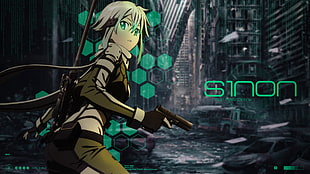 Sinon digital wallpaper, anime, Sword Art Online, Sinon (Sword Art Online)