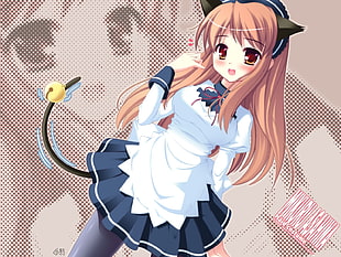 female Anime character with long brown hair