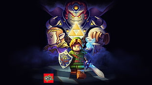 Lego The Legend of Zelda graphic art, The Legend of Zelda, Link, Nintendo, Master Sword