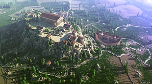 high angle photography of castle