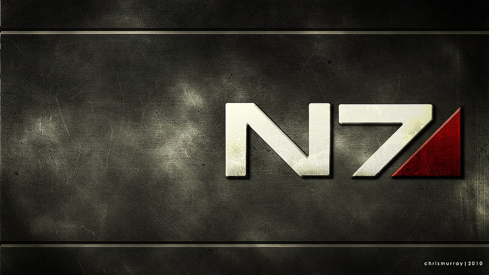 black N7 logo poster, N7, Mass Effect, video games HD wallpaper
