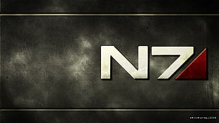 black N7 logo poster, N7, Mass Effect, video games