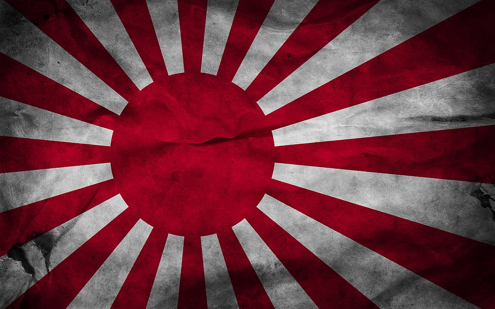 red and black area rug, anime, flag, Japan HD wallpaper