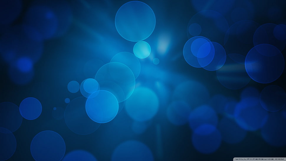 blue bokeh, abstract HD wallpaper