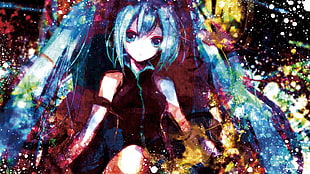Hatsune Miku illustration, anime, Vocaloid, Hatsune Miku HD wallpaper