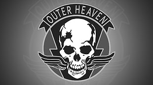 Outer Heaven logo, Metal Gear Solid , minimalism, skull HD wallpaper