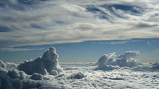 white clouds, sky, landscape, clouds