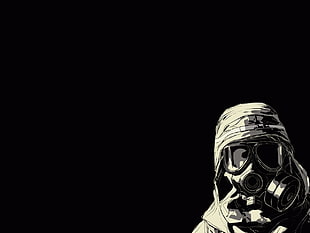 mask man template, dark, gas masks, minimalism HD wallpaper