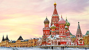 multicolored building lot, Moscow, Red Square, city