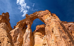 brown rock formation, Grosvenor Arch, Utah, HD HD wallpaper
