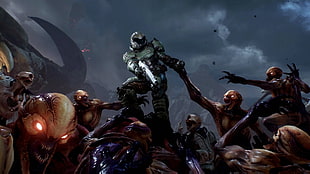 computer game illustration, Doom (game), doom 2016, video games