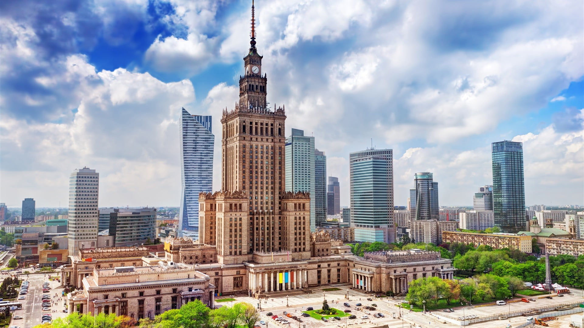 city buildings, Poland, Warsaw, skyscraper, cityscape