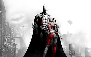 Batman and Harley Quinn illustration HD wallpaper