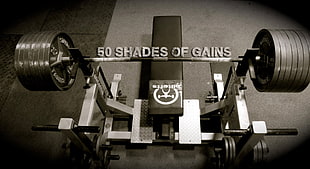 black and gray bench press, bodybuilding, working out