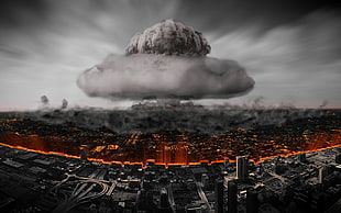 nuclear bomb mushroom digital wallpaper