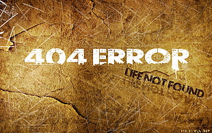 404 Error Life Not Found illustration, 404 Not Found, artwork, text, numbers