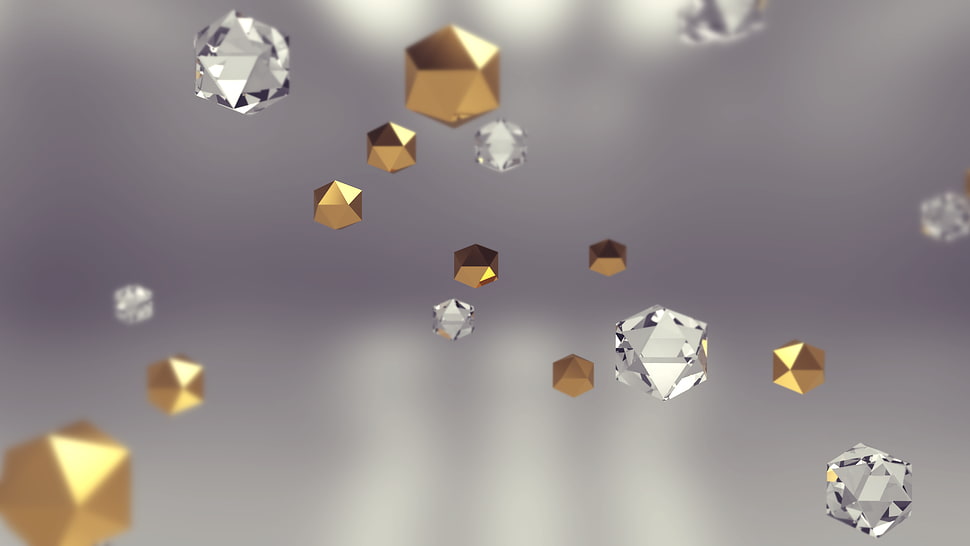 gold and white glass beads HD wallpaper