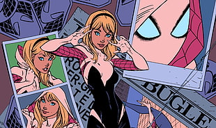 Spider-Gwen illustration, Spider-Gwen, Marvel Comics, Spider-Man HD wallpaper