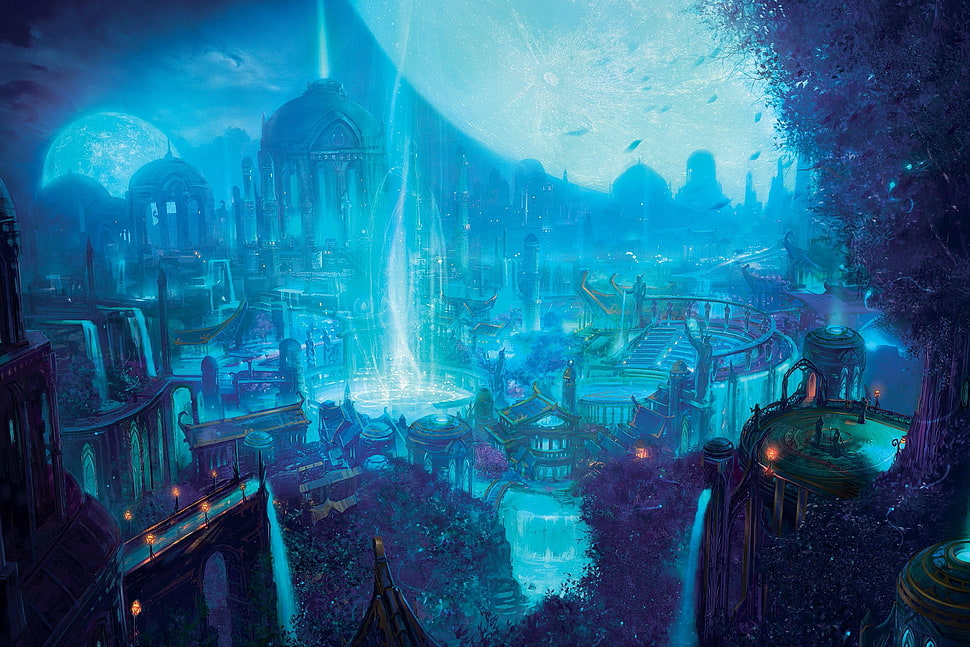 buildings illustration, World of Warcraft, fantasy art, video games HD wallpaper