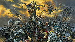 warrior digital wallpaper, Warhammer, war, battle