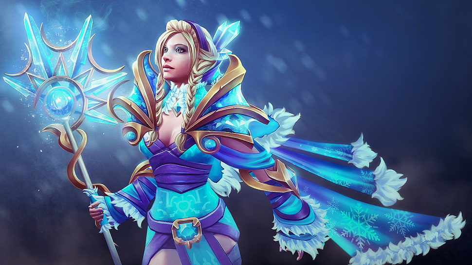 blonde hair character, Dota 2, Loading screen, Rylai HD wallpaper