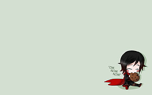 profile of child illustration with text overlay, Rooster Teeth, RWBY, Ruby Rose (character), cookies HD wallpaper