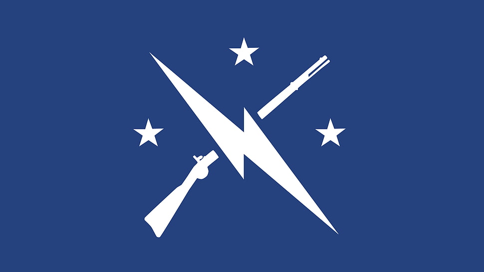 white gun and lightning logo, Fallout, Minuteman Faction HD wallpaper