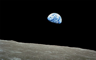 planet earth photo, space, Moon, Earth HD wallpaper