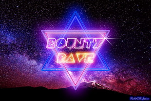 Bounty Pave text, New Retro Wave, Photoshop, fantasy art, neon lights HD wallpaper