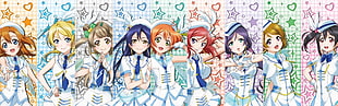 female anime characters digital wallpaper, anime, Love Live!