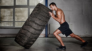 vehicle tire, CrossFit, sport , men, model HD wallpaper